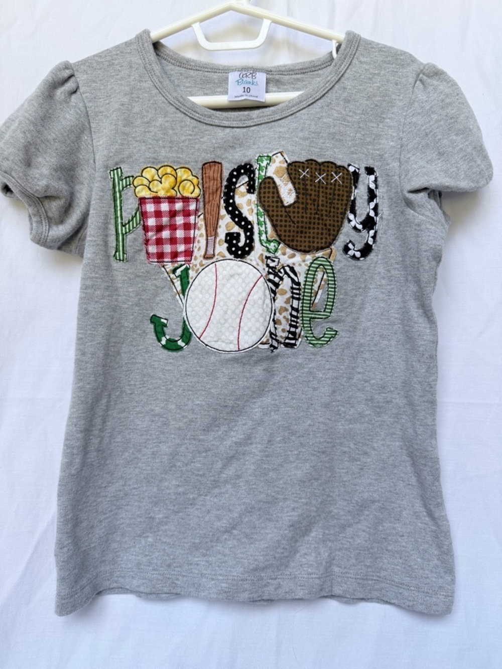 Carter's Gray Short-Sleeve Tee with Colorful Baseball Applique